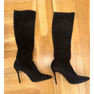Stuart Weitzman Black Suede Benefit Boot Size 10